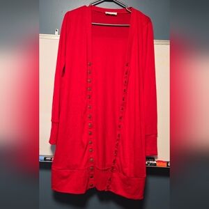 44. Zenana snap Cardigan size small red